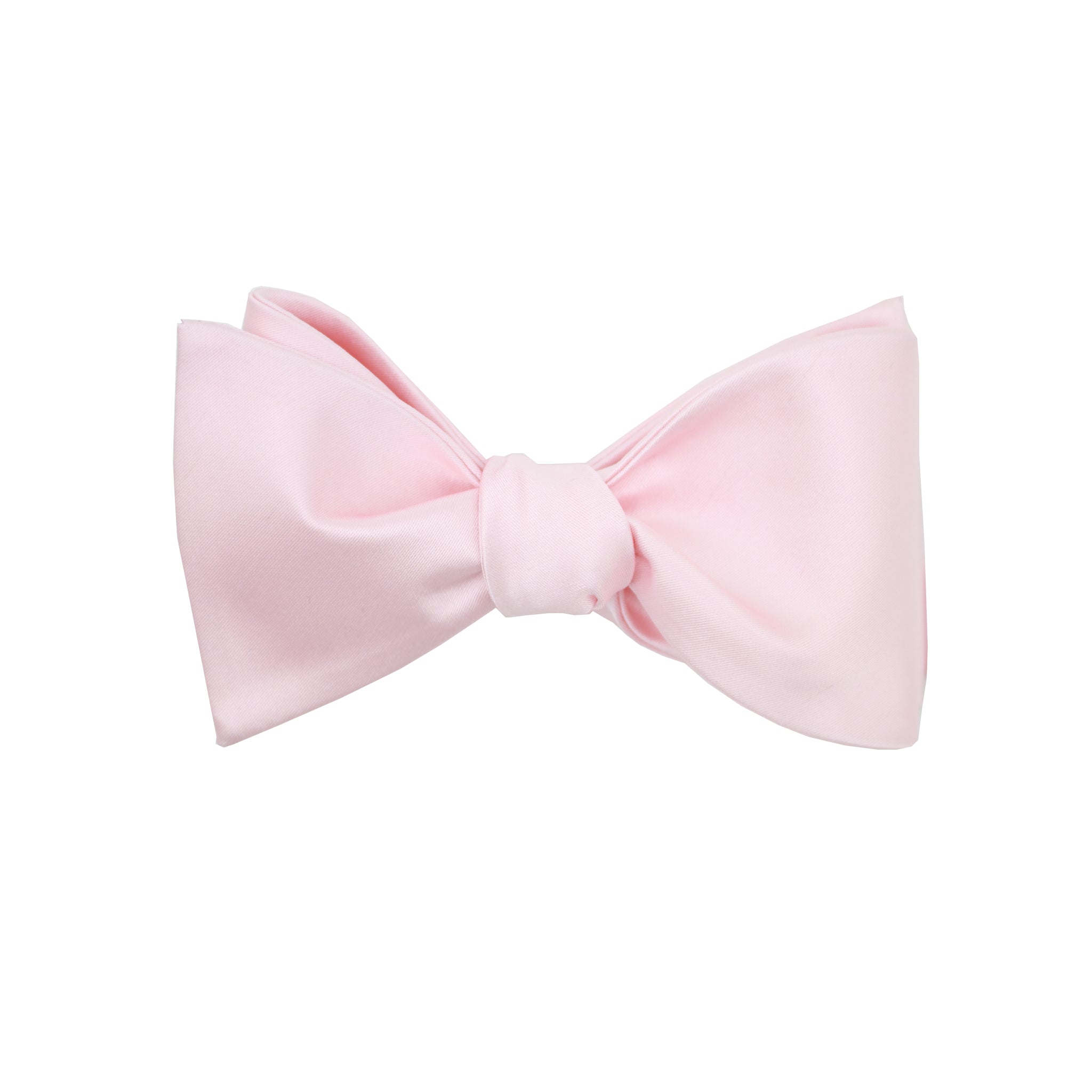 Blush Satin Self Tie Bow Tie