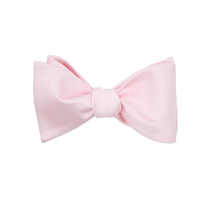 Blush Satin Self Tie Bow Tie
