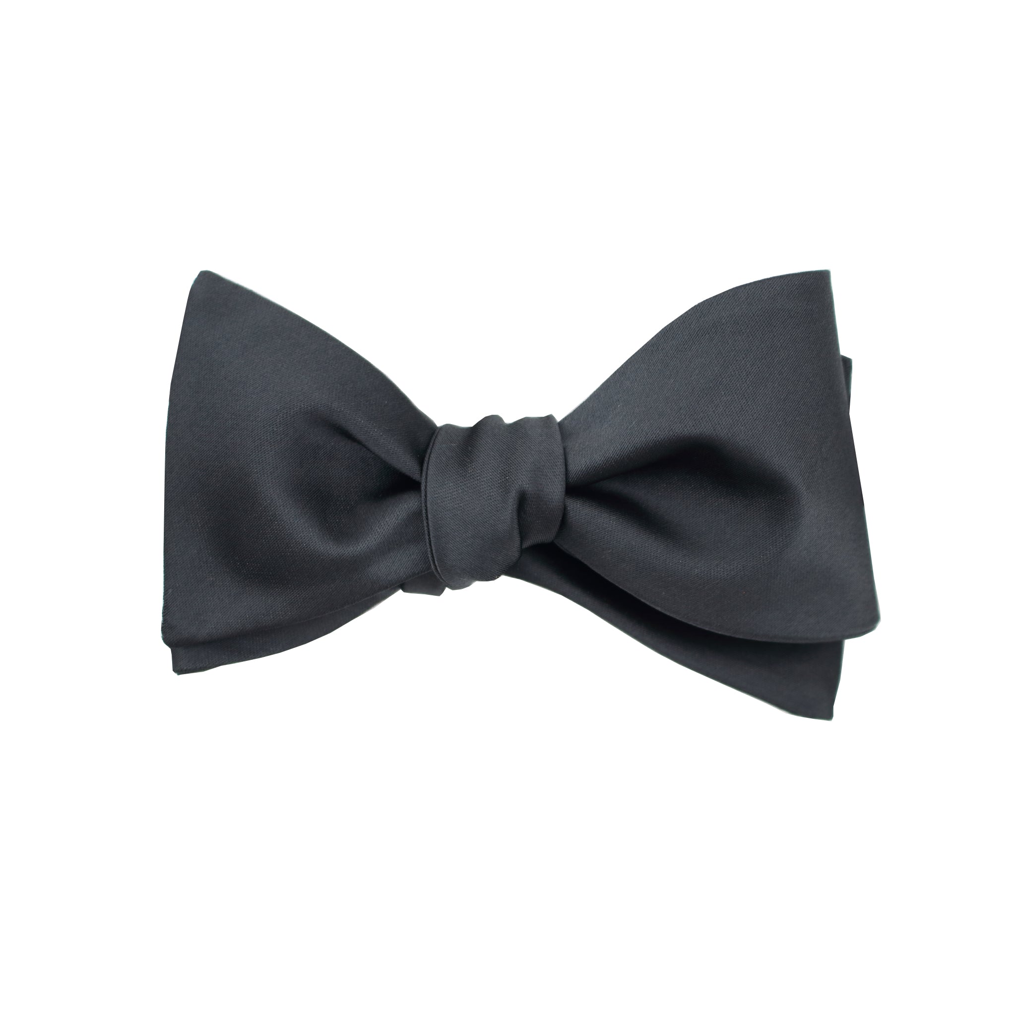 Charcoal Satin Self Tie Bow
