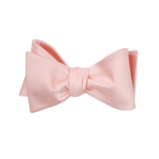 Peach Satin Self Tie Bow  Tie