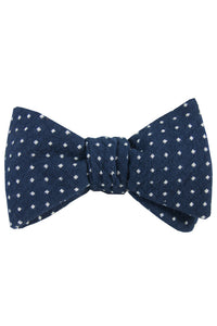 Navy & White Polkadot Self Tie Bow Tie