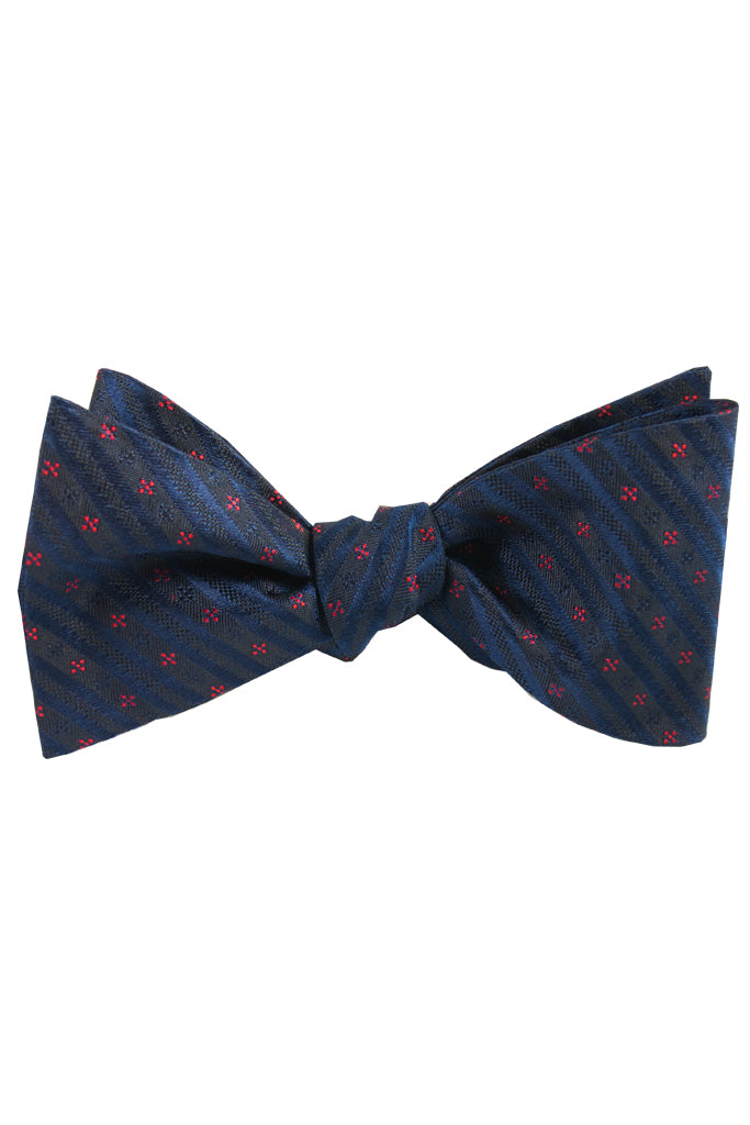 Navy & Red Star Self Tie Bow Tie