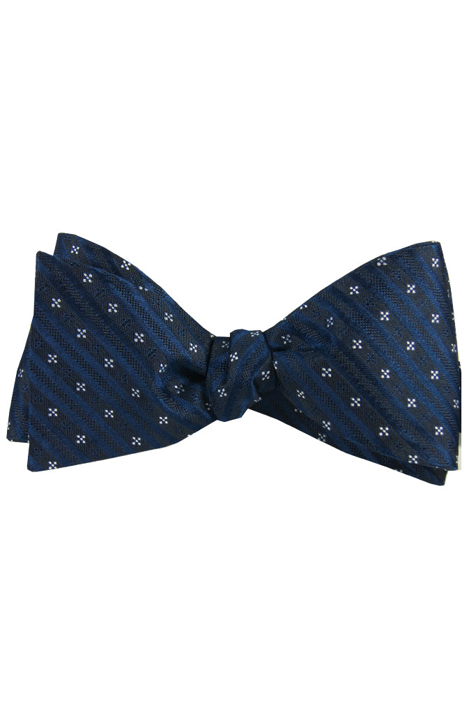 Navy & White Star Self Tie Bow Tie