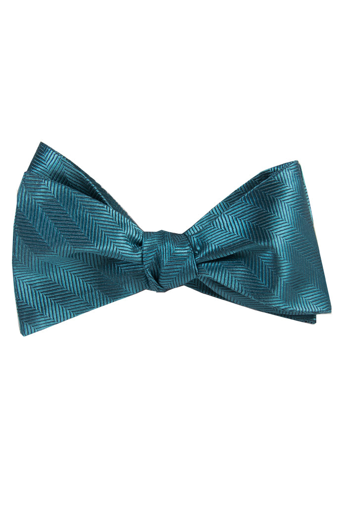 Aqua Pattern Self Tie Bow Tie