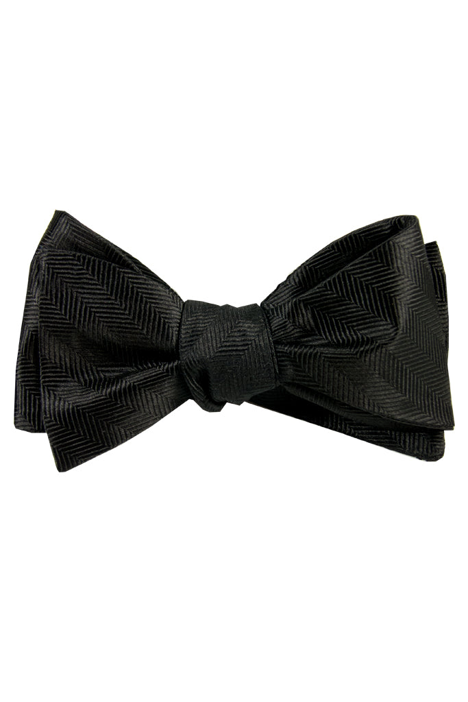 Black Pattern Self Tie Bow Tie