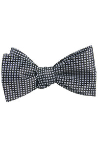 Black & Silver Diamond Self Tie Bow Tie