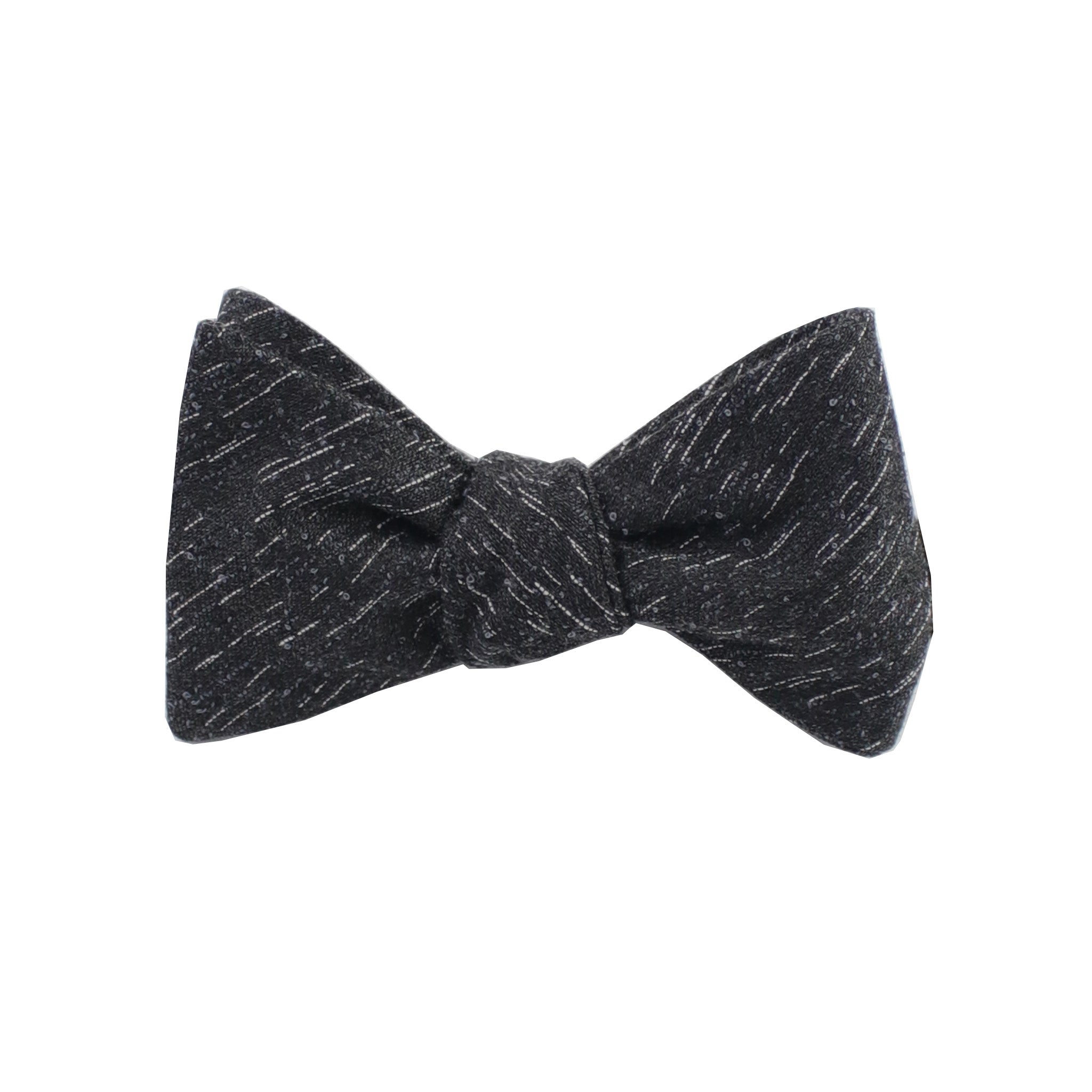 Charcoal Wool Textured Self Tie Bow Tie from DIBI
