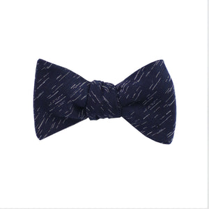Navy Wool Textured Self Tie Bow Tie from DIBI