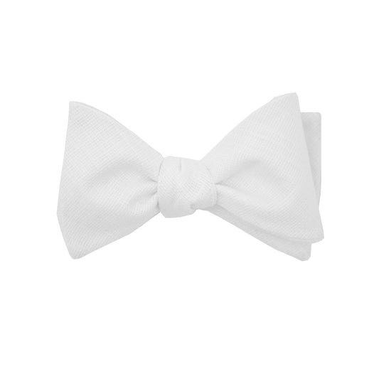 White Self Tie Bow Tie