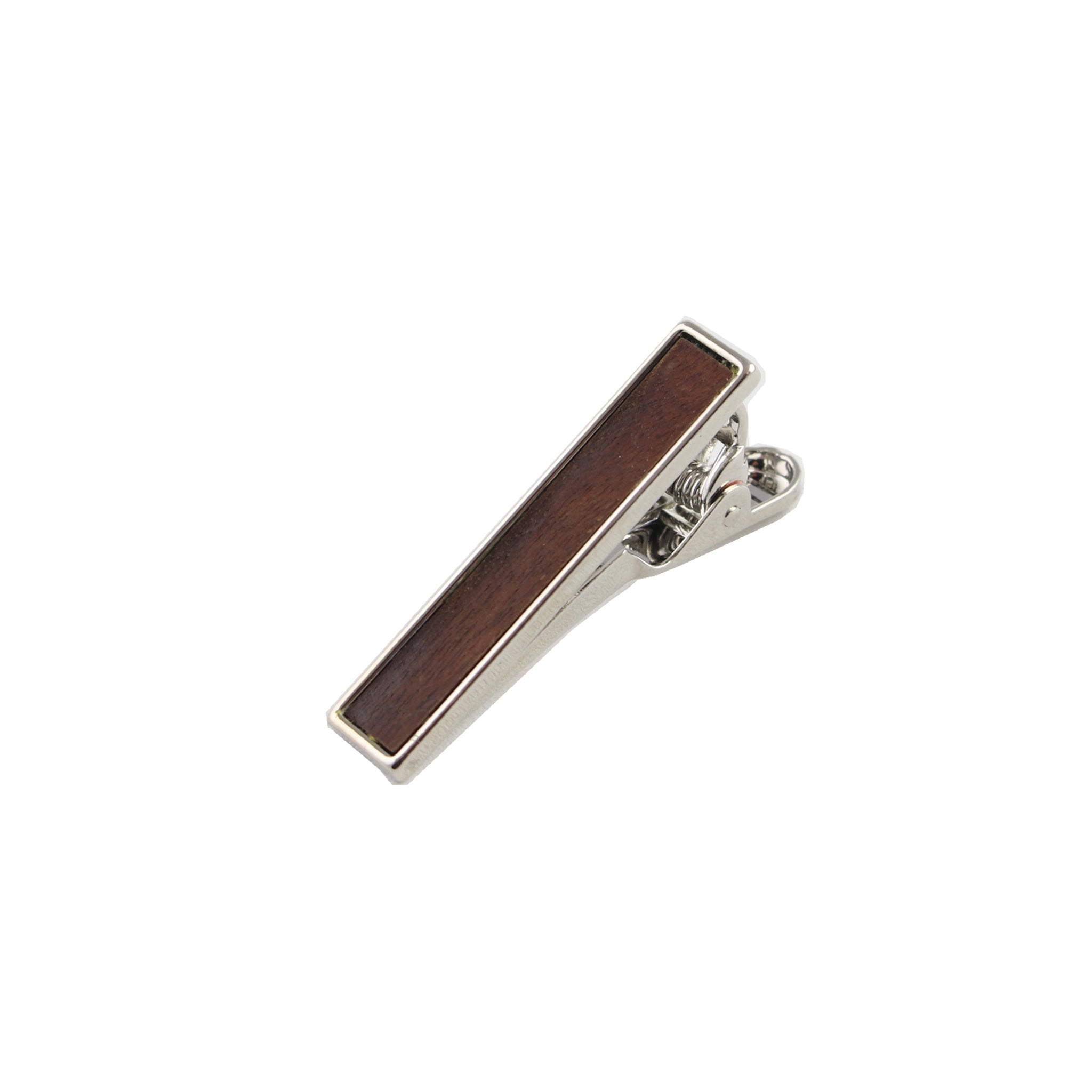 Sapele Wooden Inlay-Silver Tie Bar from DIBI
