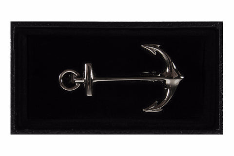 Gun Metal Black Anchor Tie Clip