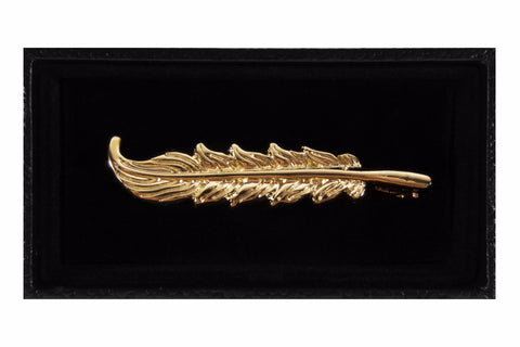 Gold Feather Tie Clip