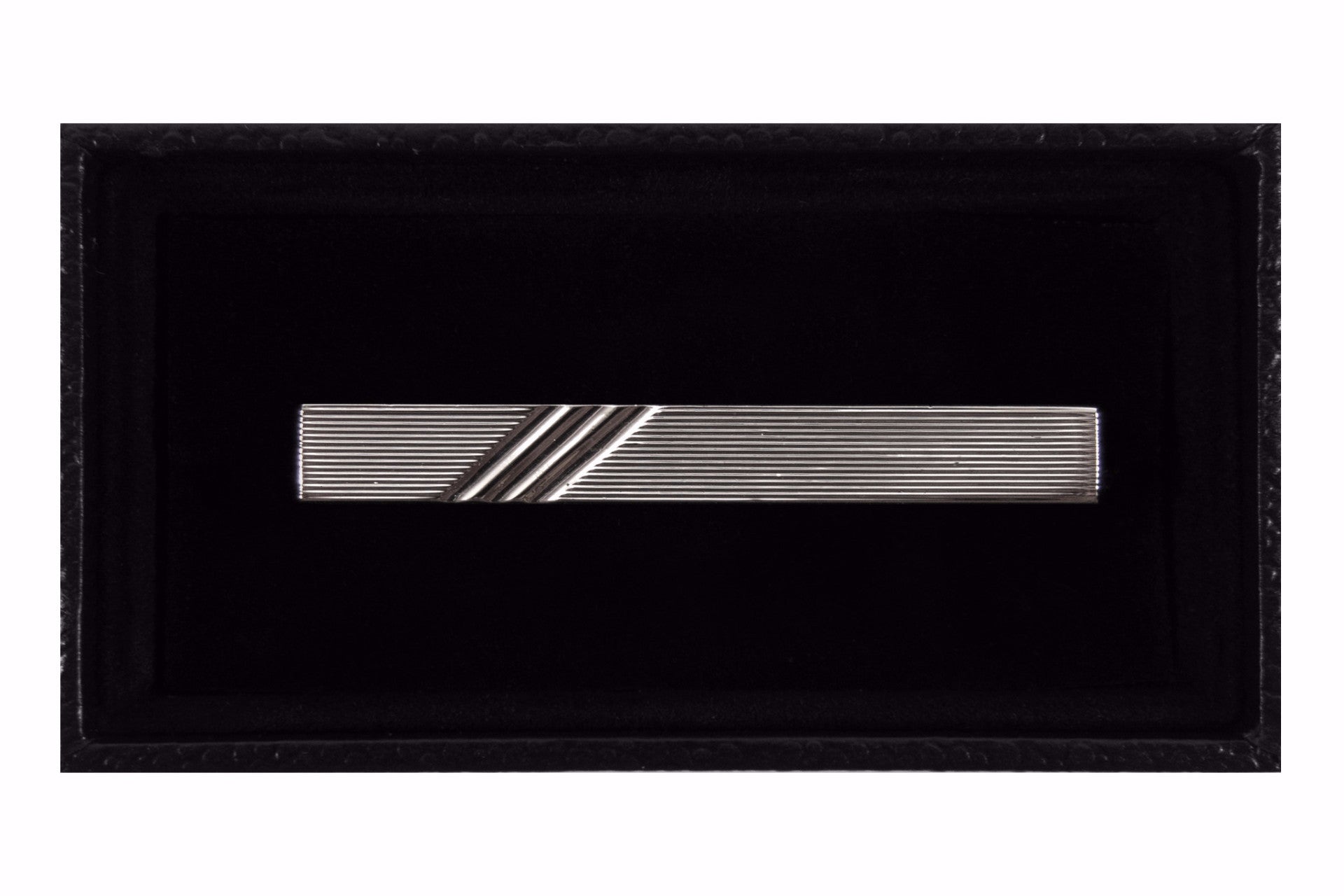 Silver Three Stripes Tie Clip