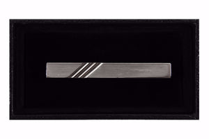 Silver Three Stripes Tie Clip