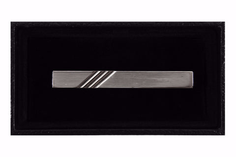 Silver Three Stripes Tie Clip