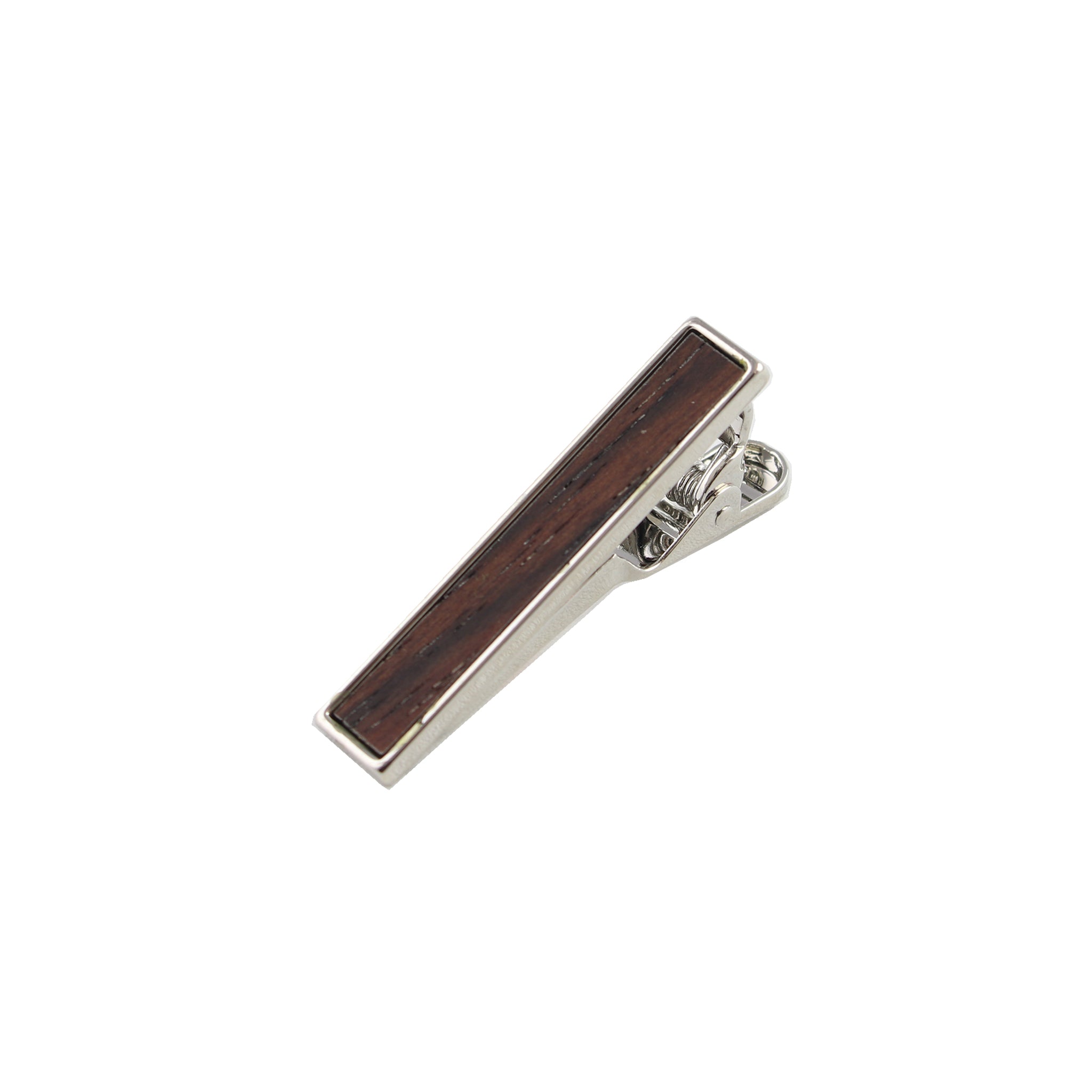 Zebra Wooden Inlay-Silver Tie Bar from DIBI