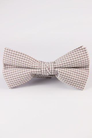 Khaki Gingham Bow Tie